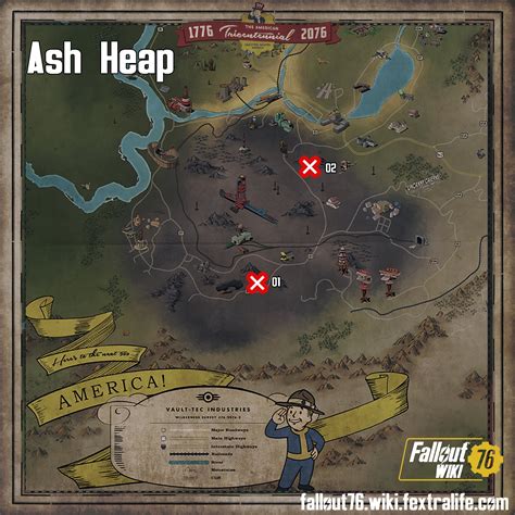 Ash heap treasure map 1 - Lucky Strike is a repeatable quest in Fallout 76. Possess either a miner's map, excavator's map, or prospector's map. Access the Pip-Boy, browse through the Notes section, and press the Inspect button. Afterwards a message box shows up prompting the player to confirm usage; confirmation will identify the dig site and remove the map from the …